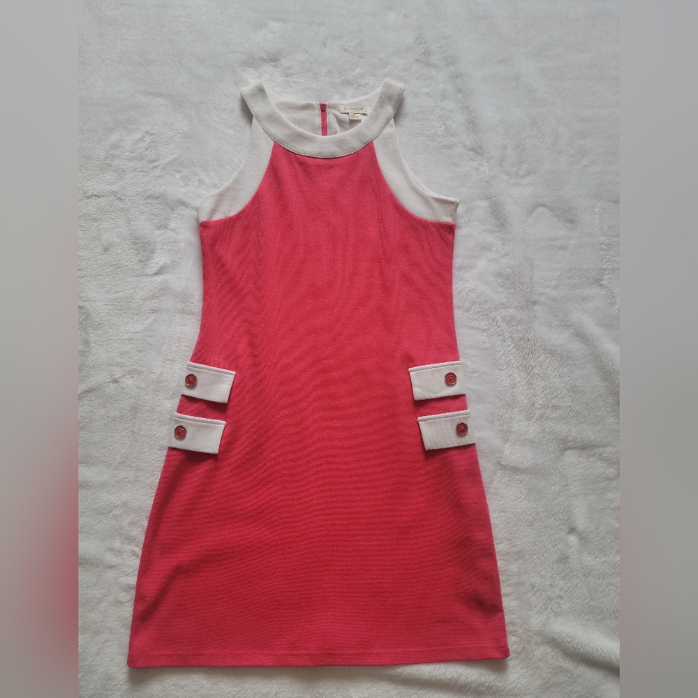 Pink and White Sleeveless Dress